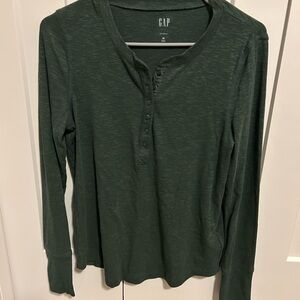 GAP Women's Green Long Sleeve Top